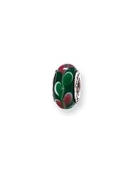 Green Glass Charm for 3mm Charm Bracelets