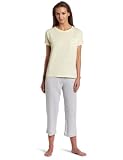 Dearfoams Women’s Short Sleeve Tee and Capri Pajama