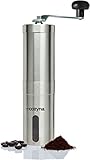 Manual Coffee Grinder with Ceramic Burr by Cozyna, Best Coffee Bean Grinder, Stainless Steel - Aeropress Compatible - Original