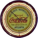 IMAGE OF Neon 17 Inch Tin Wall Clock Drink Coca-Cola Yellow