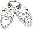 10K White Gold Satin Comedy & Tragedy Charm