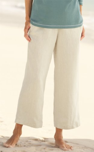 Shoreline Linen Easy-fitting Capris, Oatmeal, X Small Shoreline Linen Easy-fitting Capris, Oatmeal, X Small