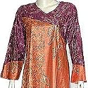 Indian Tunic Caftans Dress Long Sleeve in Cotton Size M (kftn318)