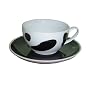 La Cafetiere Cow Print Cappuccino Cup and Saucer, Two Piece Set