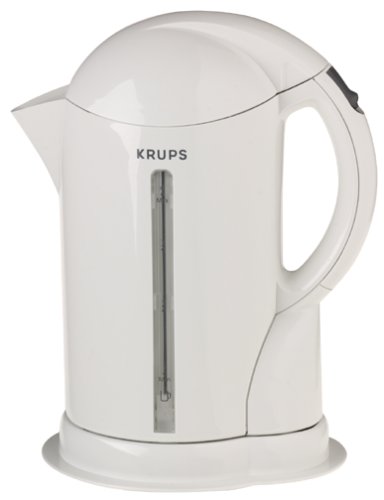 "Krups 848 -70Aqua Control Compact Cordless Electric 4.4-Cup Kettle, White"