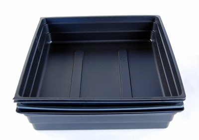 5 Pack of Durable Black Plastic Plant Growing Trays (With NO Drain Holes) 10"x10"x2" - Gardening: Flowers, Seedlings, Plants, Wheatgrass