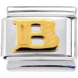 GOLD PUFFY Letter B Italian Charm
