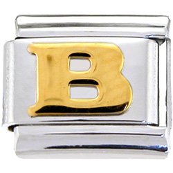 GOLD PUFFY Letter B Italian Charm