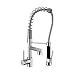 Single Handle Pull Down Pre-rinse Spring Kitchen Faucet with Two Swivel Spouts, Chrome
