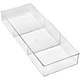 Whitmor 6789-3067 3-Section Clear Drawer Organizer, Small
