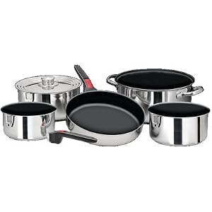 Magma Stainless Steel Cookware Stainless Steel with Teflon - Nestable 9 Piece Set by
