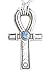 Silver-Tone Pewter Egyptian Ankh with Blue Crystal Pendant Necklace