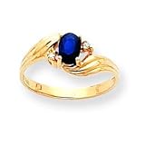 14k .03ct Diamond & Sapphire BirthStone Ring
