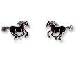 Stallion Enameled Sterling Silver Post Earrings