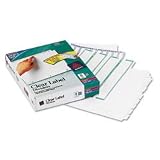 Avery LSK8B Index Maker Clear Label Dividers with White Tabs for Laser and Ink Jet Printers, 3 hole punched, 25 sets of 8 tabs