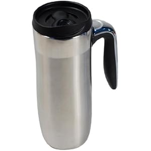 ExcelSteel 116 Double Wall Stainless Coffee Mug With Silicon Handle 16-Ounce