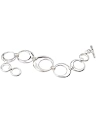 925 Sterling Silver High-Polish Finish Round Circles Bracelet- 7.75 IN