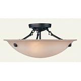 Home-Basics-07 - 3 Light Semi Flush Mount Ceiling Lighting Fixture - Bronze - B1723