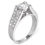 Sterling Silver Ladies Cubic Zirconia Fashion Ring - size 5