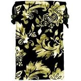 BLACK / GOLD LEAVES DESIGN EPPII CARRYING CASE POUCH WITH HANDSTRAP for ALL CELL PHONES (Blackberry Curve, Pearl, Motorola V3 RAZR, W385, V8, V9m, Palm Centro, Treo, LG Rumor, VX10000, VX8800, CU720 Shine, Samsung I617 Blackjack 2, HTC Touch, 8925 Tilt, Wing, Shadow, Dash, XV6800 Mogul, Sidekick, etc?) / MP3 PLAYERS / IPODS / DIGTITAL CAMERA - RETAIL PACKAGING