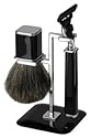 Contemporary Black 3 Piece Square Shaving Set