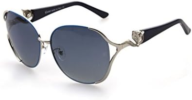 Fox Head Lady fashion polarized sunglasses driving mirror sunglasses driver drove the influx of high-definition (Blue)