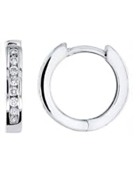 0.20Ct Round Diamond Hoop Earrings 18k Gold