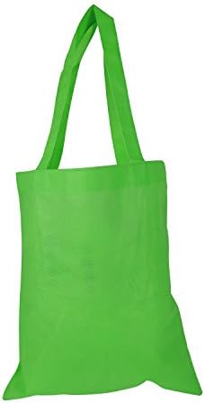 DALIX Reuseable Shopping Tote Bags Economical in Lime Green-12 PACK