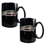 Anaheim Ducks NHL 2pc Black Ceramic Mug Set - Primary Logo