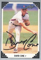David Cone, New York Mets, 1991 Leaf Autographed Card