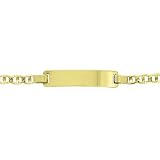 14k 6 Child's Gold ID Bracelet with Two Tone Italian Marina Link Chain