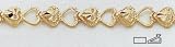 14kt 7 Diamond Cut Heart Bracelet - DC238-7