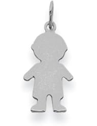 14K WG Plain Small .018 Gauge Engravable Boy Charm