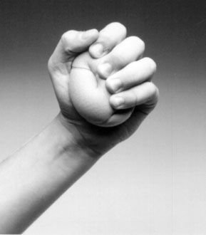 `Knead-A-Ball Hand Exerciser Squeeze to prune size and within 2 to 3 seconds it returns back to it