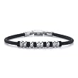 Strikingly Elegant: Stainless Steel Bead and Rubber Ring Bracelet for Men
