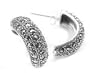 Sterling Silver Curved J-Hoop Marcasite Post Earrings