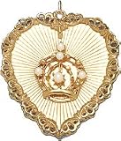 Crown in Heart, 14K Gold Charm