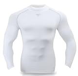 THROWDOWN Men's Pro Sports Vent Ultimate Tight Long Sleeve Crew Neck Top - White