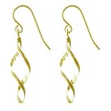 18kt Gold over Sterling Silver Small Twisted Oval Drop Earring