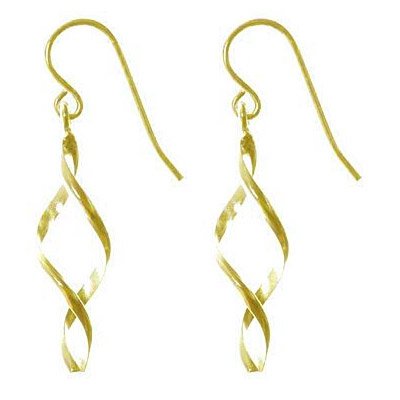 18kt Gold over Sterling Silver Small Twisted Oval Drop Earring