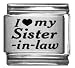 Clearly Charming I Heart my Sister-In-Law Laser Etched Italian Charm