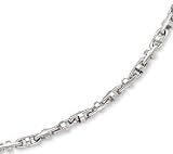 14k White Mens Link Necklace - 24 Inch