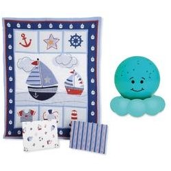 Bedtime Originals Sail Away 3-Piece Bedding Set with Octopus Projecting Nightlight