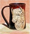 Buffalo Wildlife Ceramic Mug 19 oz. Black Red Tankard