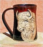 Buffalo Wildlife Ceramic Mug 24 oz Black Red