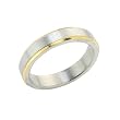 Stainless Steel Gold Tone Trim 4mm Band Ring - Women