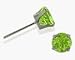 Genuine 2.5mm Peridot 14 Karat White Gold Round Earrings