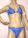 SOLAR TAN THRU Bikini blau gestreift Gr. 38 Bügel-C-Cup NEU durchbräunend!!