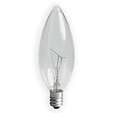 GE 48393 25 Watt Decorative Blunt Tip Candelabra Base Light Bulb, Crystal Clear, 12-Pack