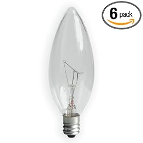 GE 48393-12 25 Watt Decorative Blunt Tip Candelabra Base Light Bulb, Crystal Clear,... by General Electric